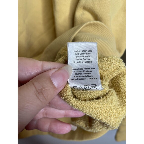 Spiritual Gangster Hoodie Womens Large Yellow 100% Cotton Pullover Sweatshirt - Picture 5 of 6